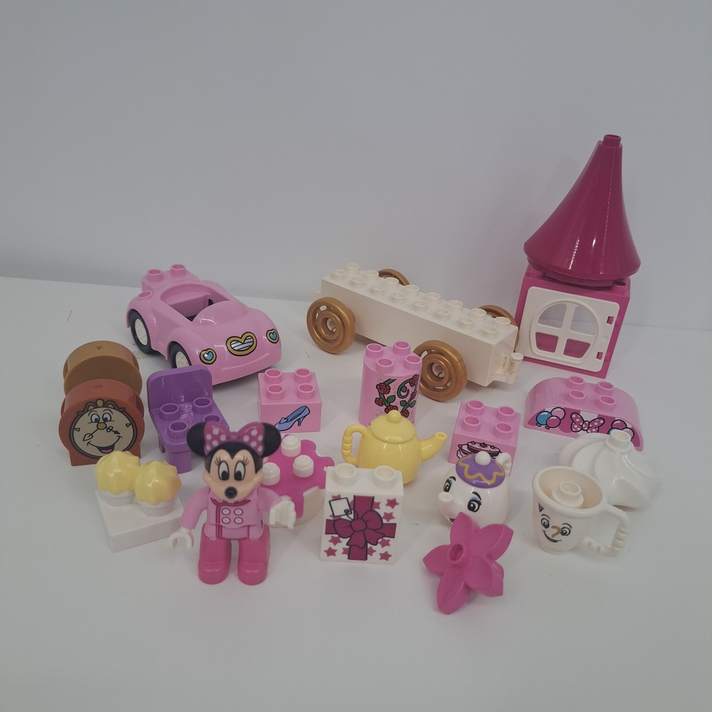 LEGO Duplo Disney Minnie Mouse Beauty and the Beast Cogsworth Mrs Potts Toy Lot